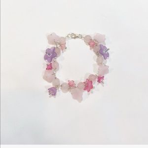 PINK & PURPLE SWAROVSKI FLOWER BRACELET
